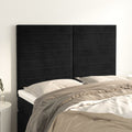 Kopfteil Schwarz 144x5x118/128 cm Samt