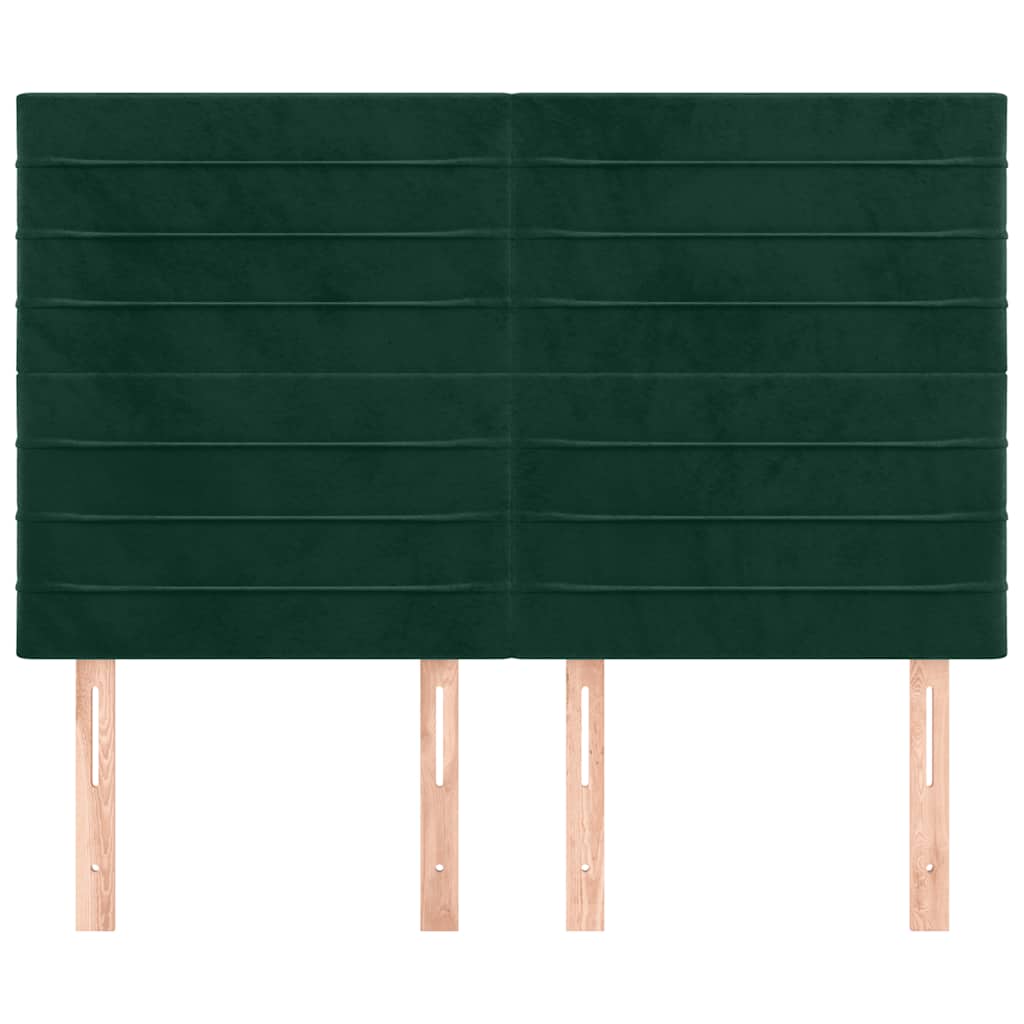 Kopfteil Dunkelgrün 144x5x118/128 cm Samt