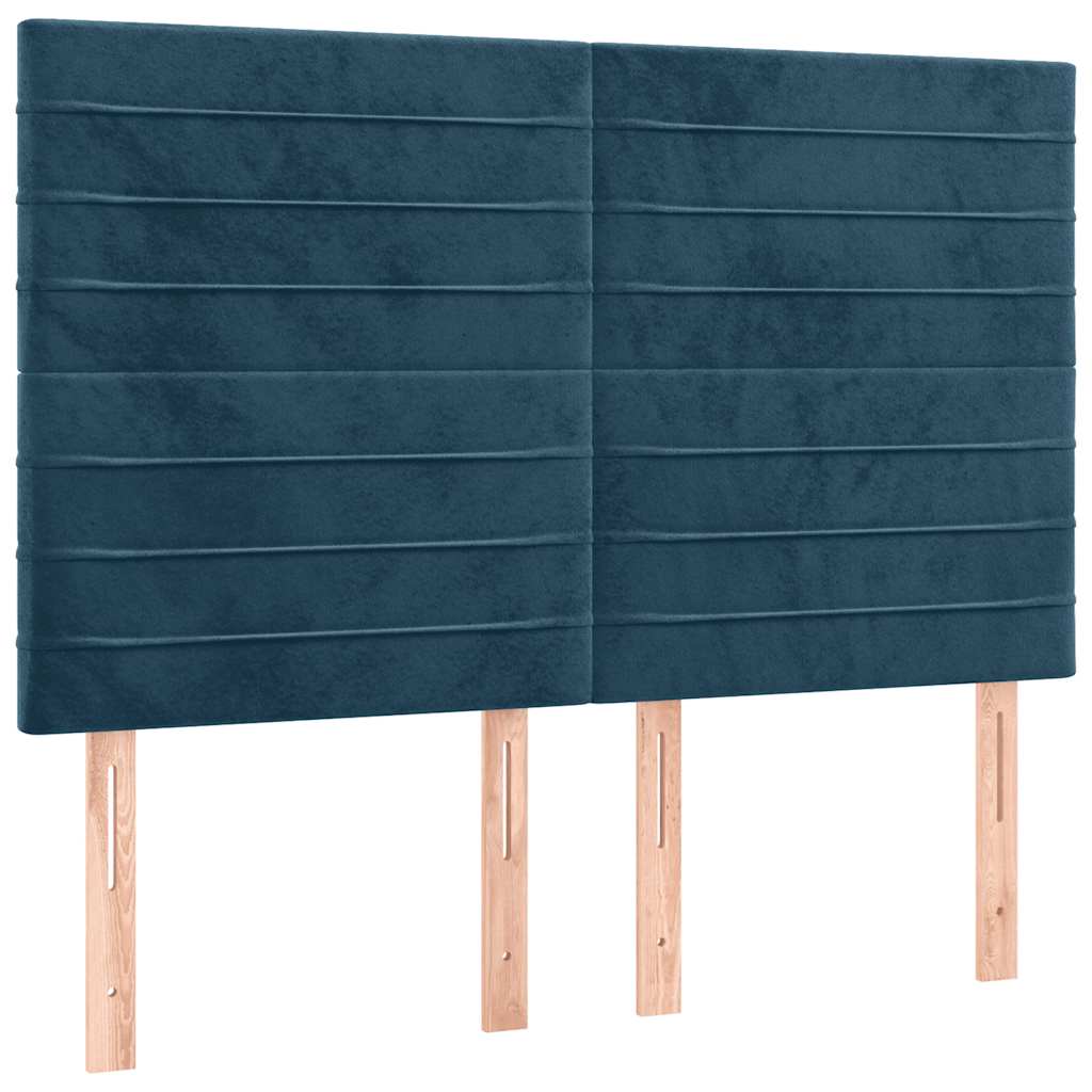 Kopfteil Dunkelblau 144x5x118/128 cm Samt