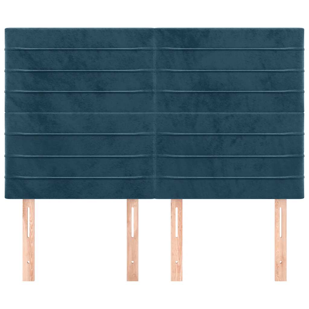 Kopfteil Dunkelblau 144x5x118/128 cm Samt