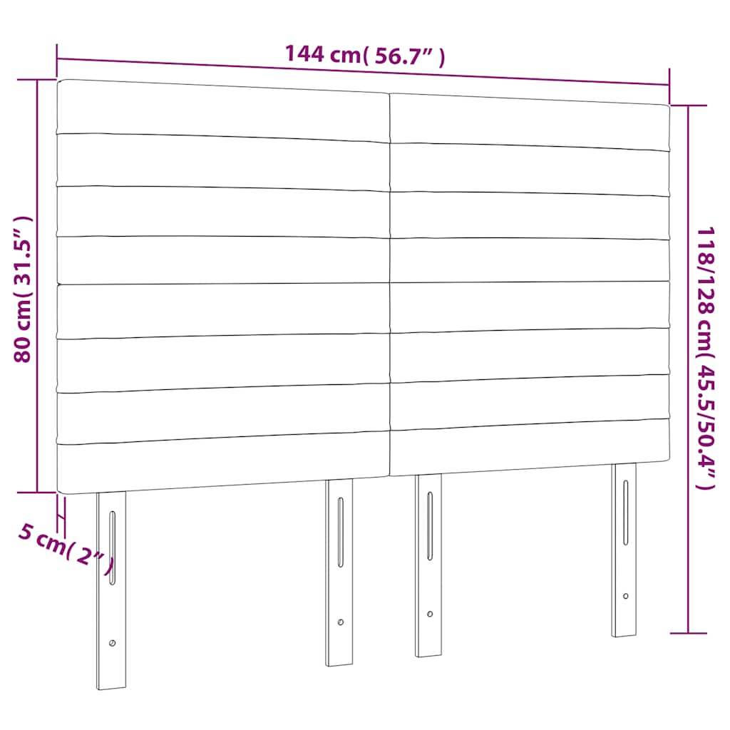 Kopfteil Dunkelblau 144x5x118/128 cm Samt