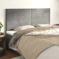 Kopfteil Hellgrau 160 x 5 x 118/128 cm Samt