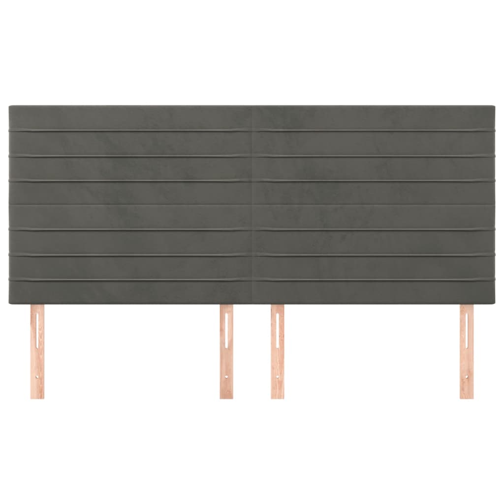 Kopfteil Dunkelgrau 160 x 5 x 118/128 cm Samt