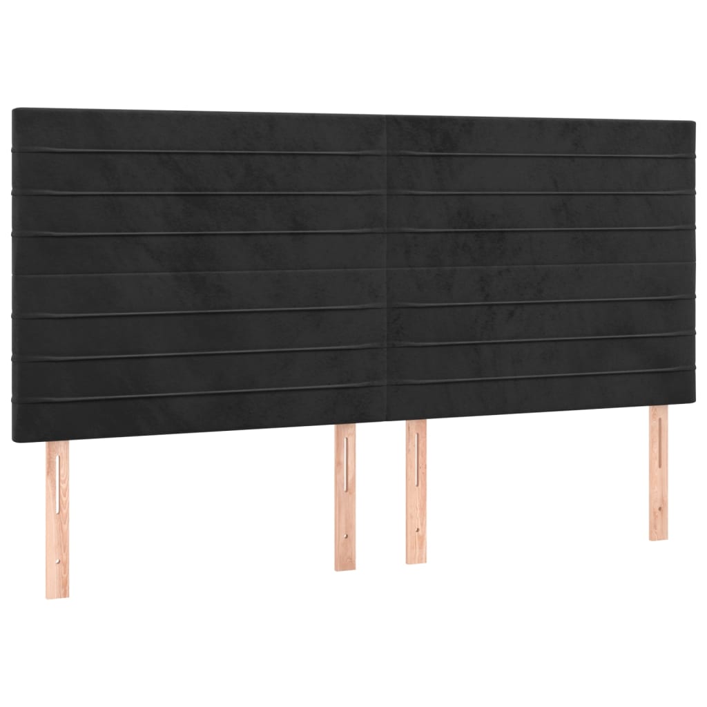 Kopfteil Schwarz 160x5x118/128 cm Samt