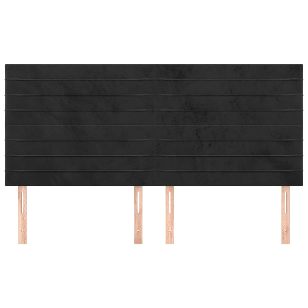 Kopfteil Schwarz 160x5x118/128 cm Samt