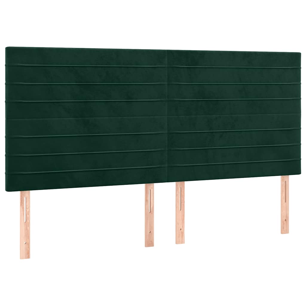 Kopfteil Dunkelgrün 160x5x118/128 cm Samt