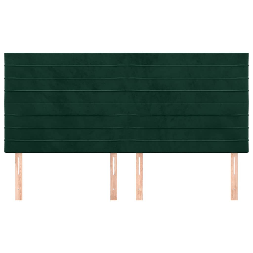 Kopfteil Dunkelgrün 160x5x118/128 cm Samt
