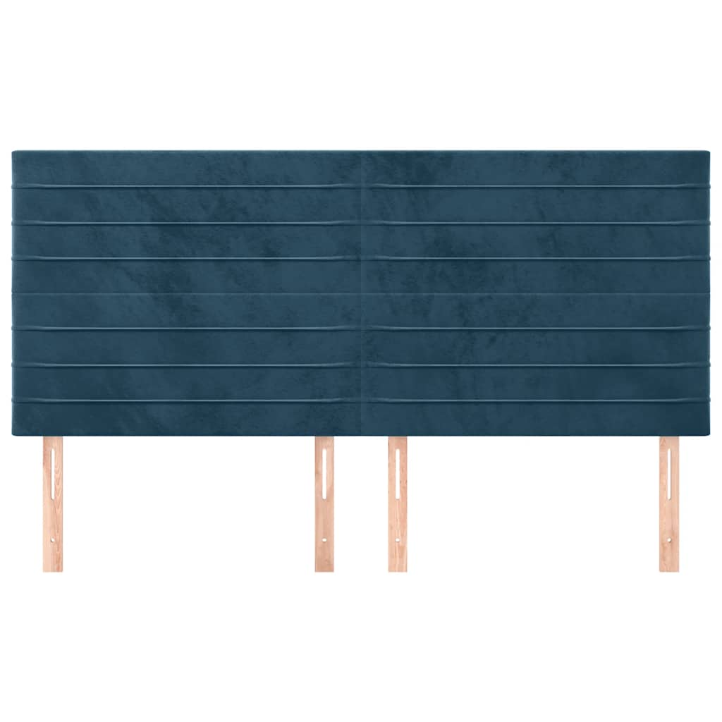 Kopfteil Dunkelblau 160 x 5 x 118/128 cm Samt
