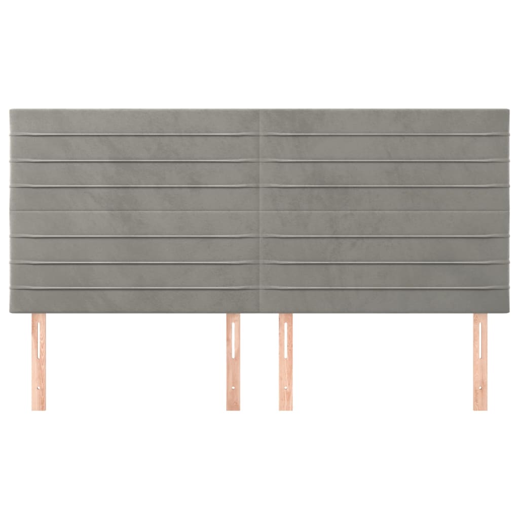 Kopfteil Hellgrau 180x5x118/128 cm Samt