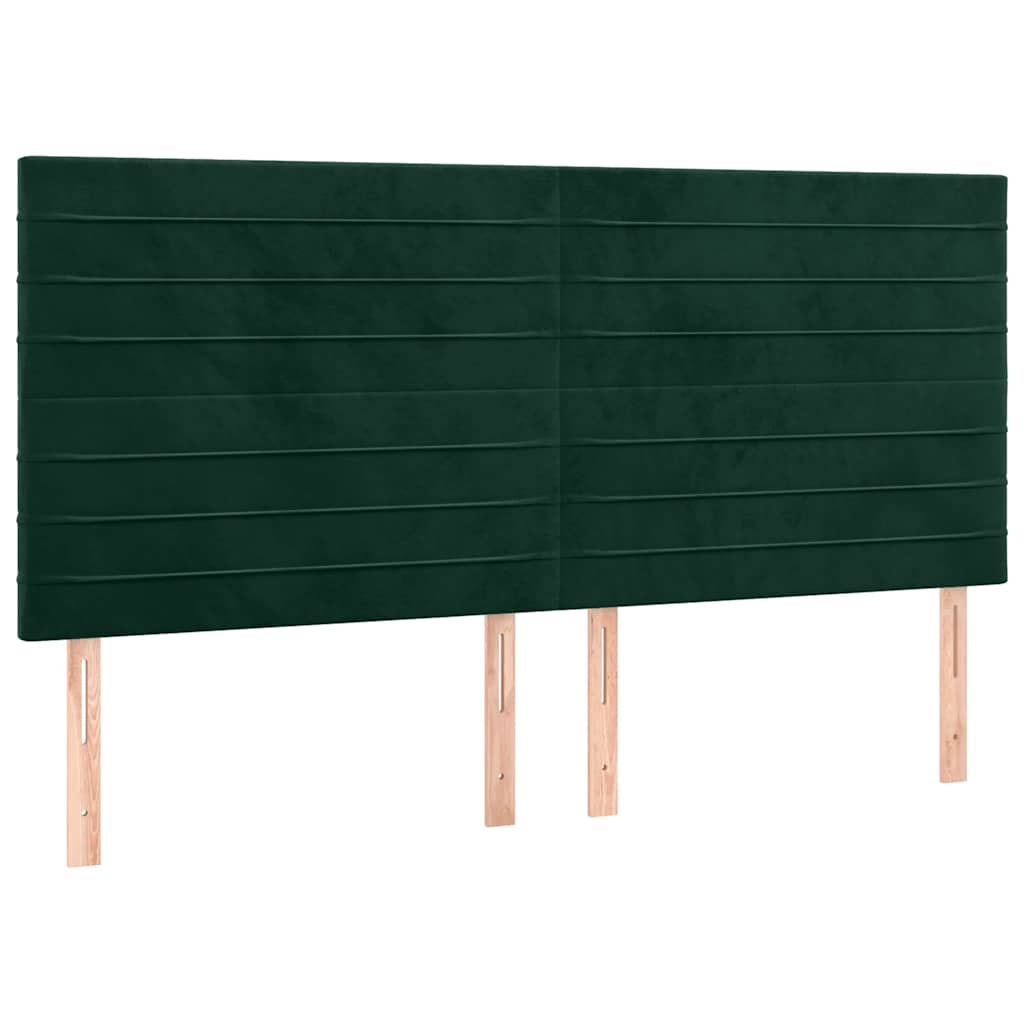 Kopfteil Dunkelgrün 180x5x118/128 cm Samt