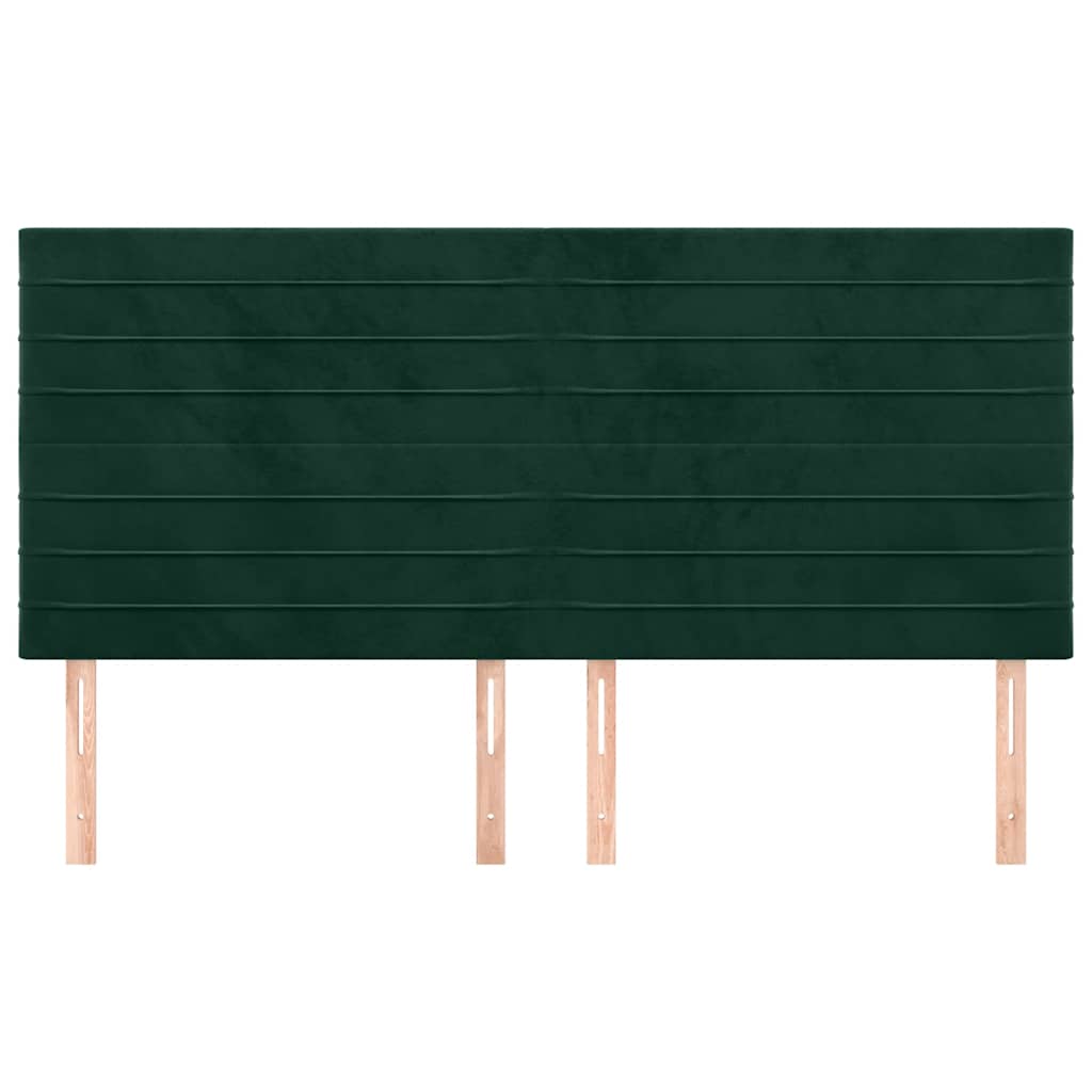 Kopfteil Dunkelgrün 180x5x118/128 cm Samt