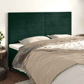 Kopfteil Dunkelgrün 180x5x118/128 cm Samt