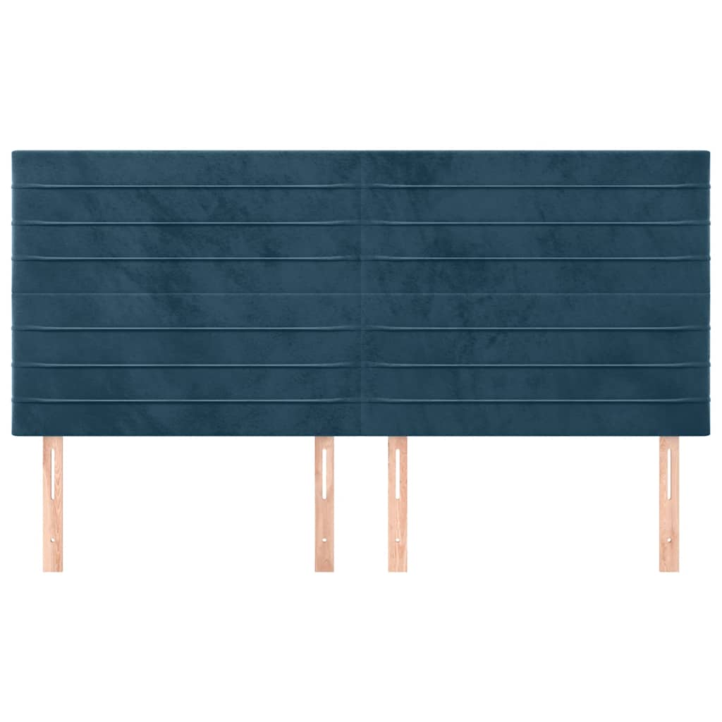Kopfteil Dunkelblau 180x5x118/128 cm Samt