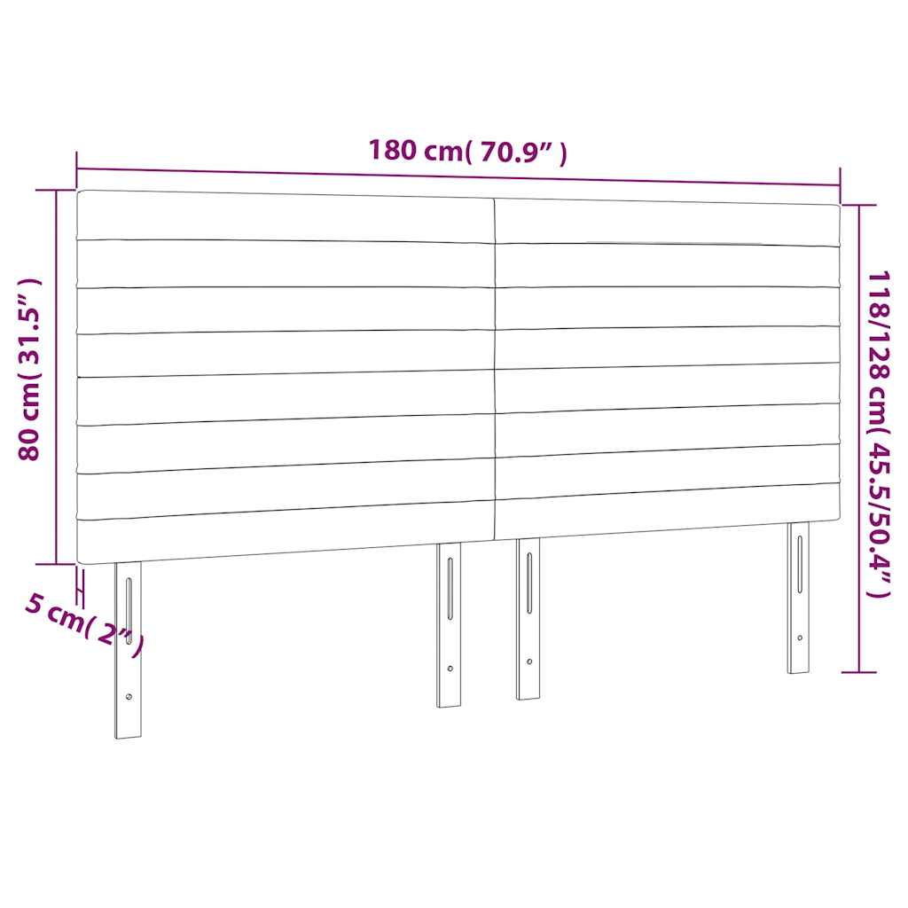 Kopfteil Dunkelblau 180x5x118/128 cm Samt