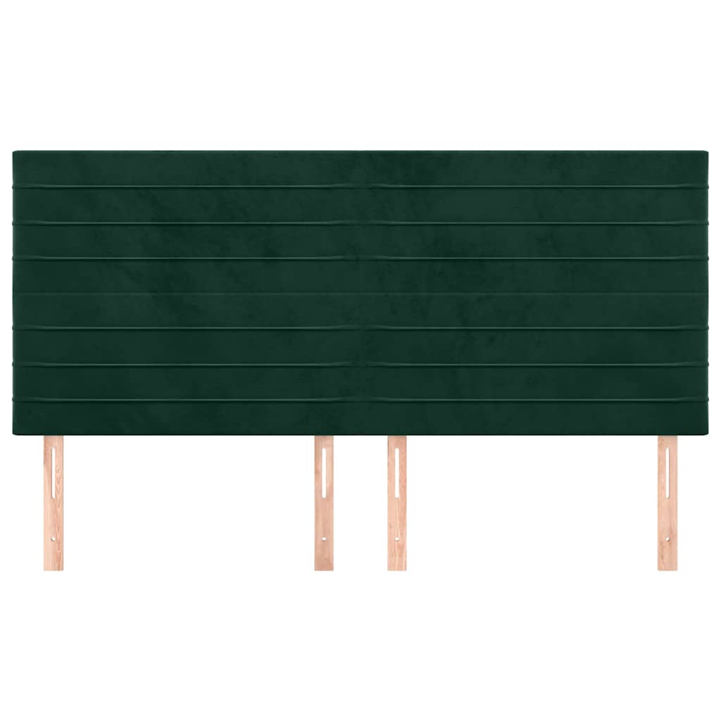 Kopfteil Dunkelgrün 200 x 5 x 118/128 cm Samt