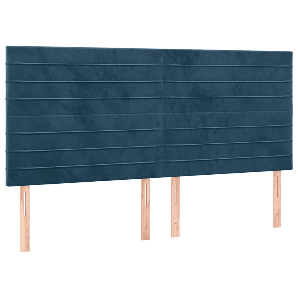 Kopfteil Dunkelblau 200 x 5 x 118/128 cm Samt