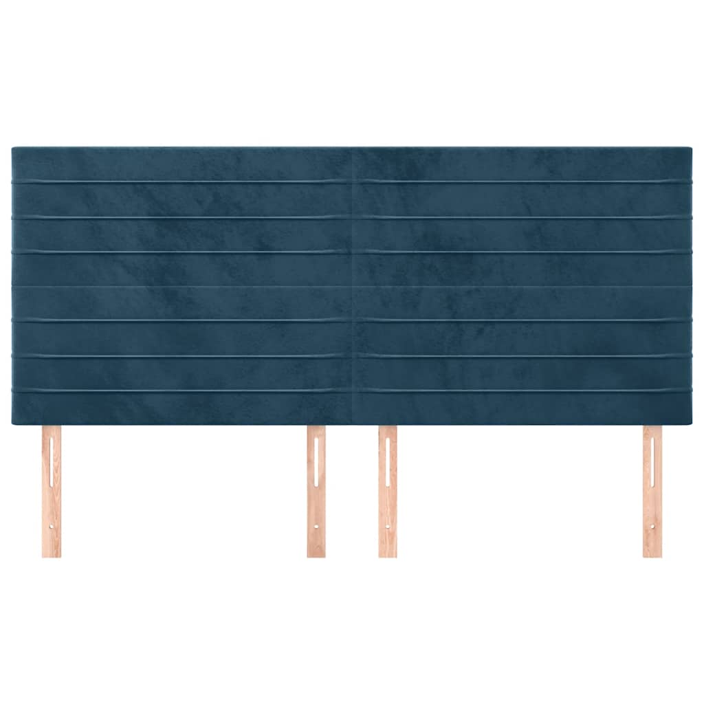 Kopfteil Dunkelblau 200 x 5 x 118/128 cm Samt