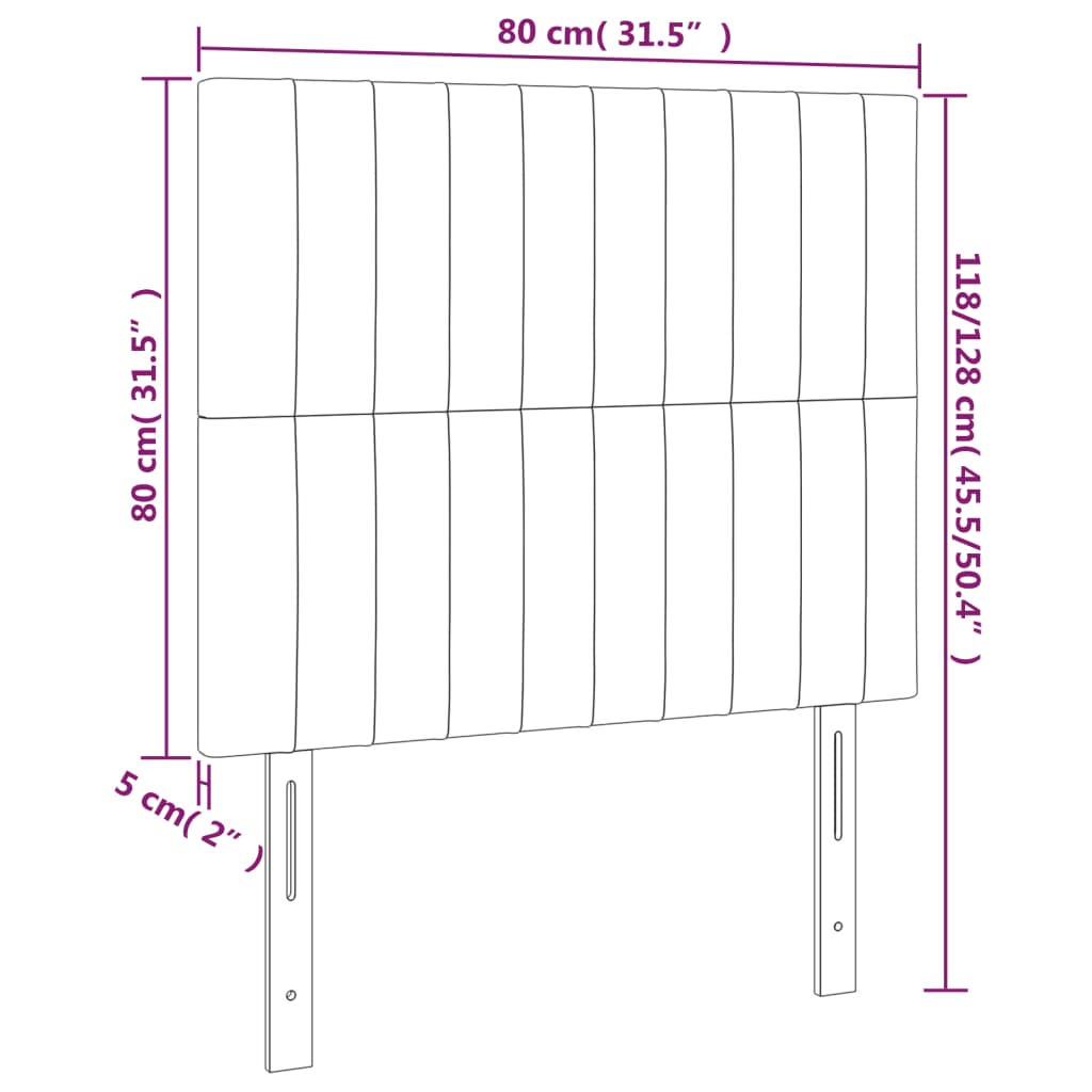 Kopfteil Schwarz 80x5x118/128 cm Stoff