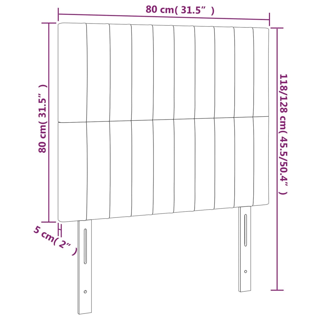 Kopfteil Dunkelbraun 80x5x118/128 cm Stoff