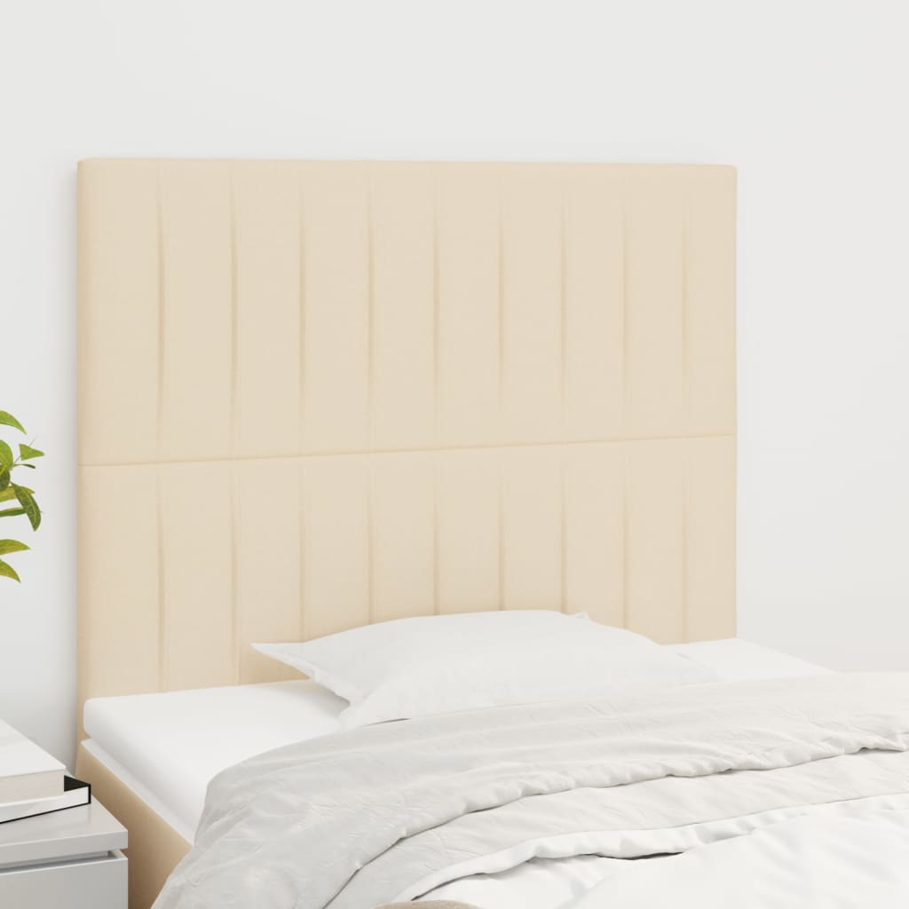 Kopfteil Creme 100x5x118/128 cm Stoff
