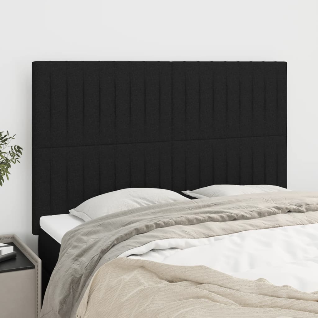 Kopfteil Schwarz 144x5x118/128 cm Stoff