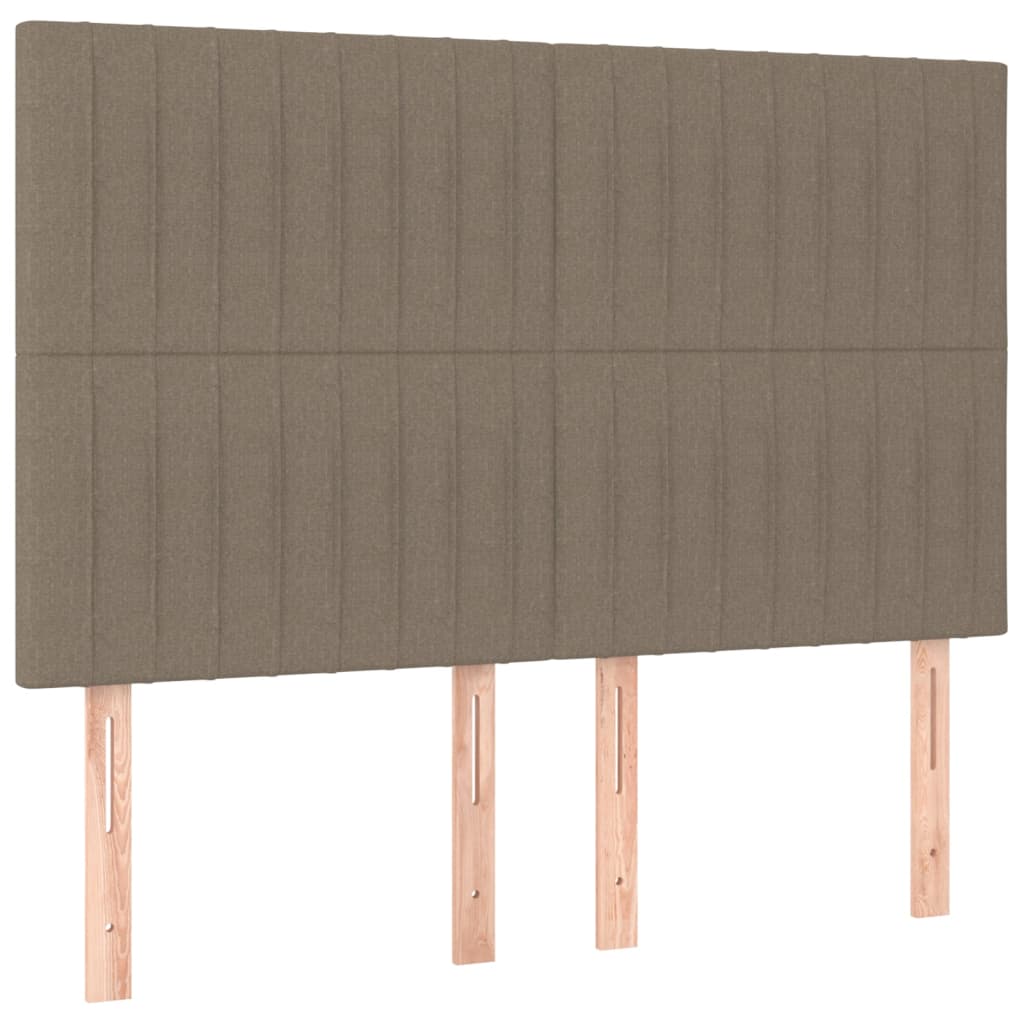 Kopfteil Taupe 144x5x118/128 cm Stoff