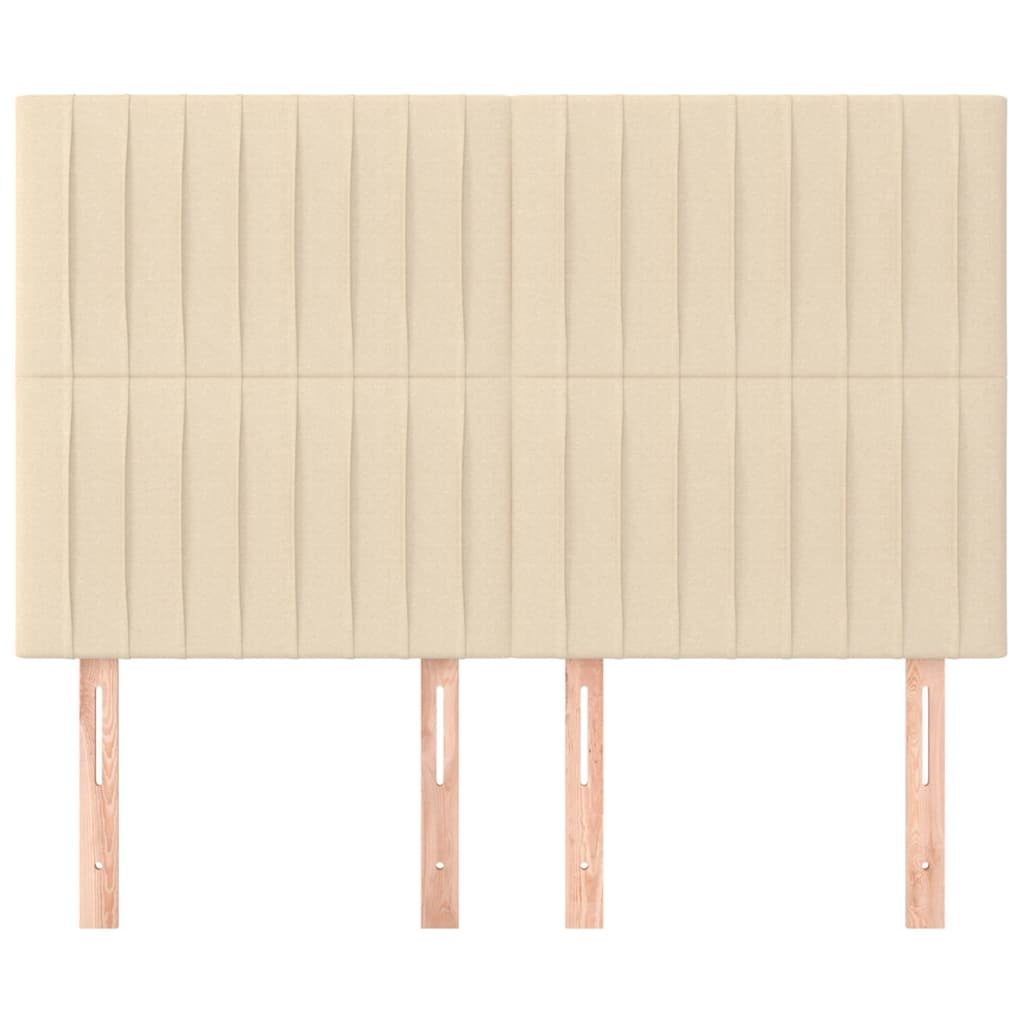 Kopfteil Creme 144x5x118/128 cm Stoff