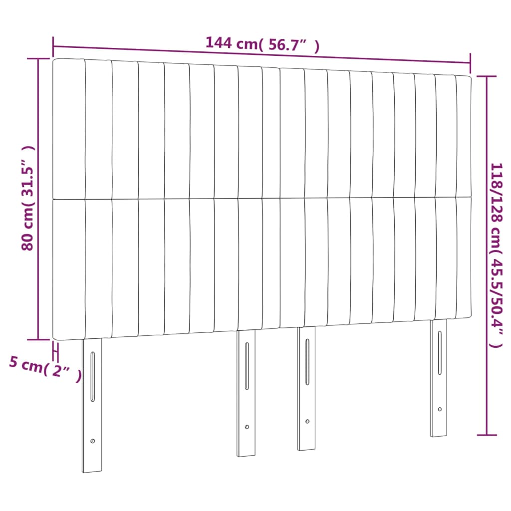 Kopfteil Creme 144x5x118/128 cm Stoff