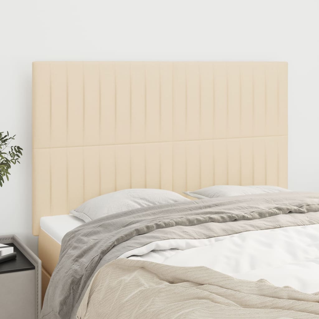 Kopfteil Creme 144x5x118/128 cm Stoff