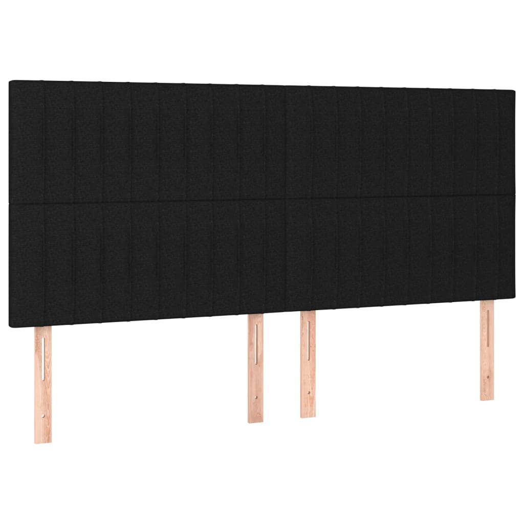 Kopfteil Schwarz 160 x 5 x 118/128 cm Stoff