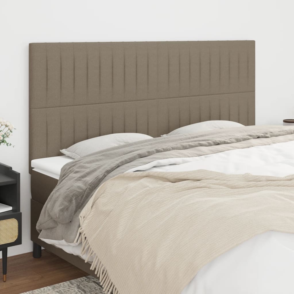 Kopfteil Taupe 160x5x118/128 cm Stoff