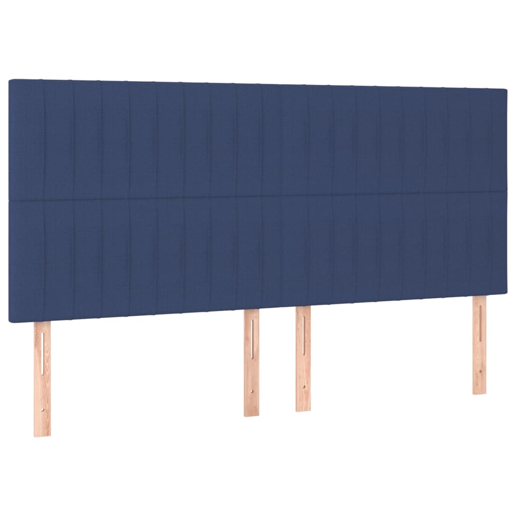 Kopfteil Blau 160x5x118/128 cm Stoff