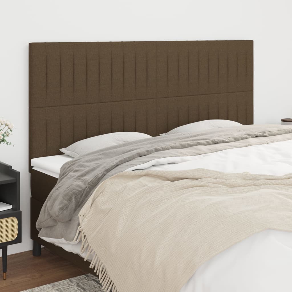 Kopfteil Dunkelbraun 180x5x118/128 cm Stoff