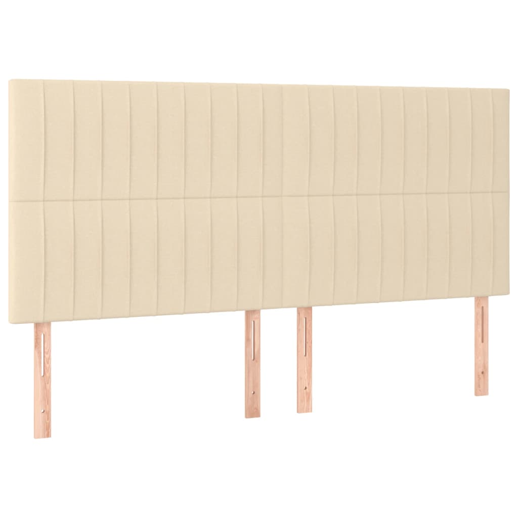 Kopfteil Creme 180x5x118/128 cm Stoff