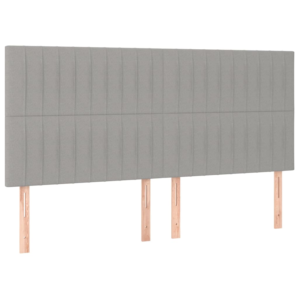 Kopfteil Hellgrau 200 x 5 x 118/128 cm Stoff