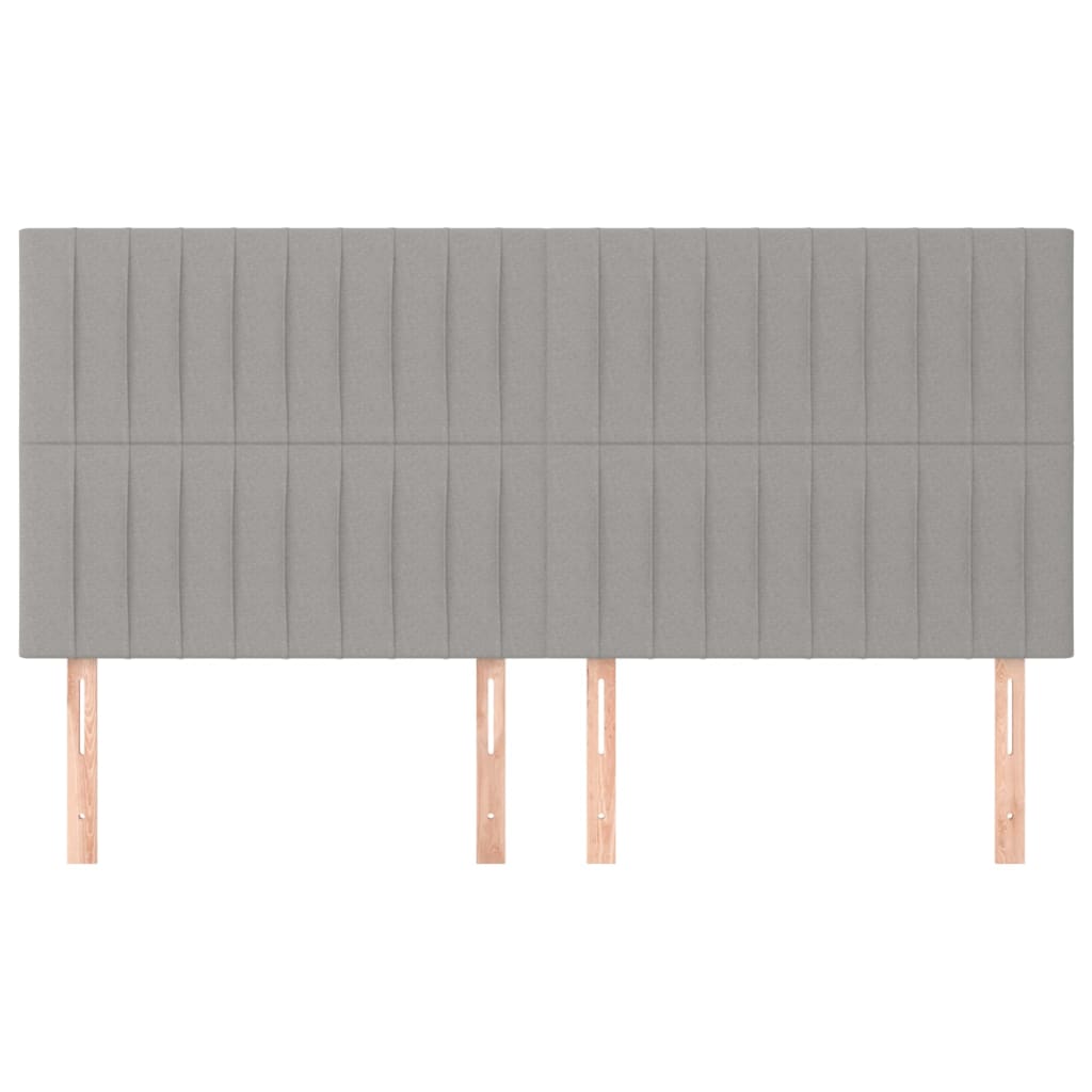 Kopfteil Hellgrau 200 x 5 x 118/128 cm Stoff