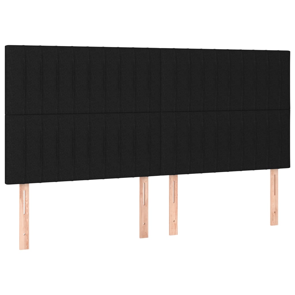 Kopfteil Schwarz 200 x 5 x 118/128 cm Stoff