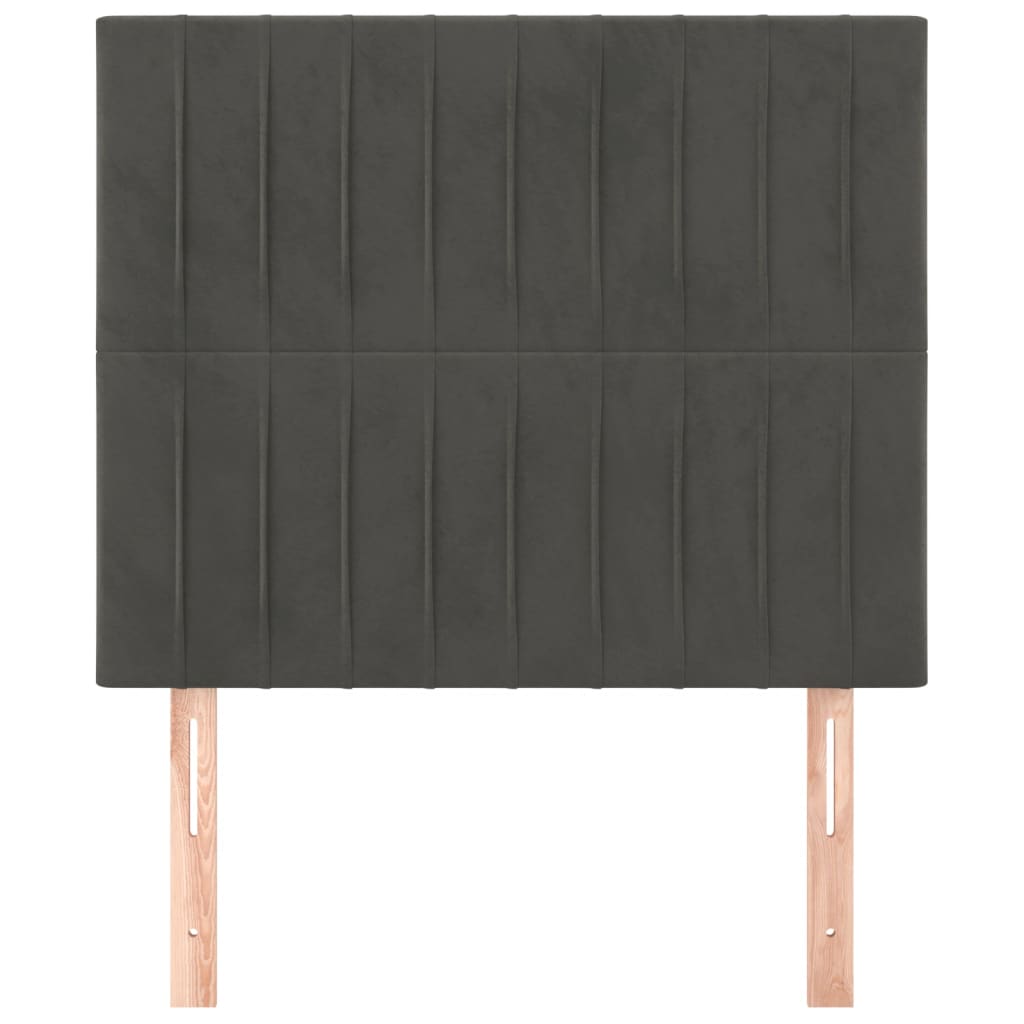 Kopfteil Dunkelgrau 80 x 5 x 118/128 cm Samt