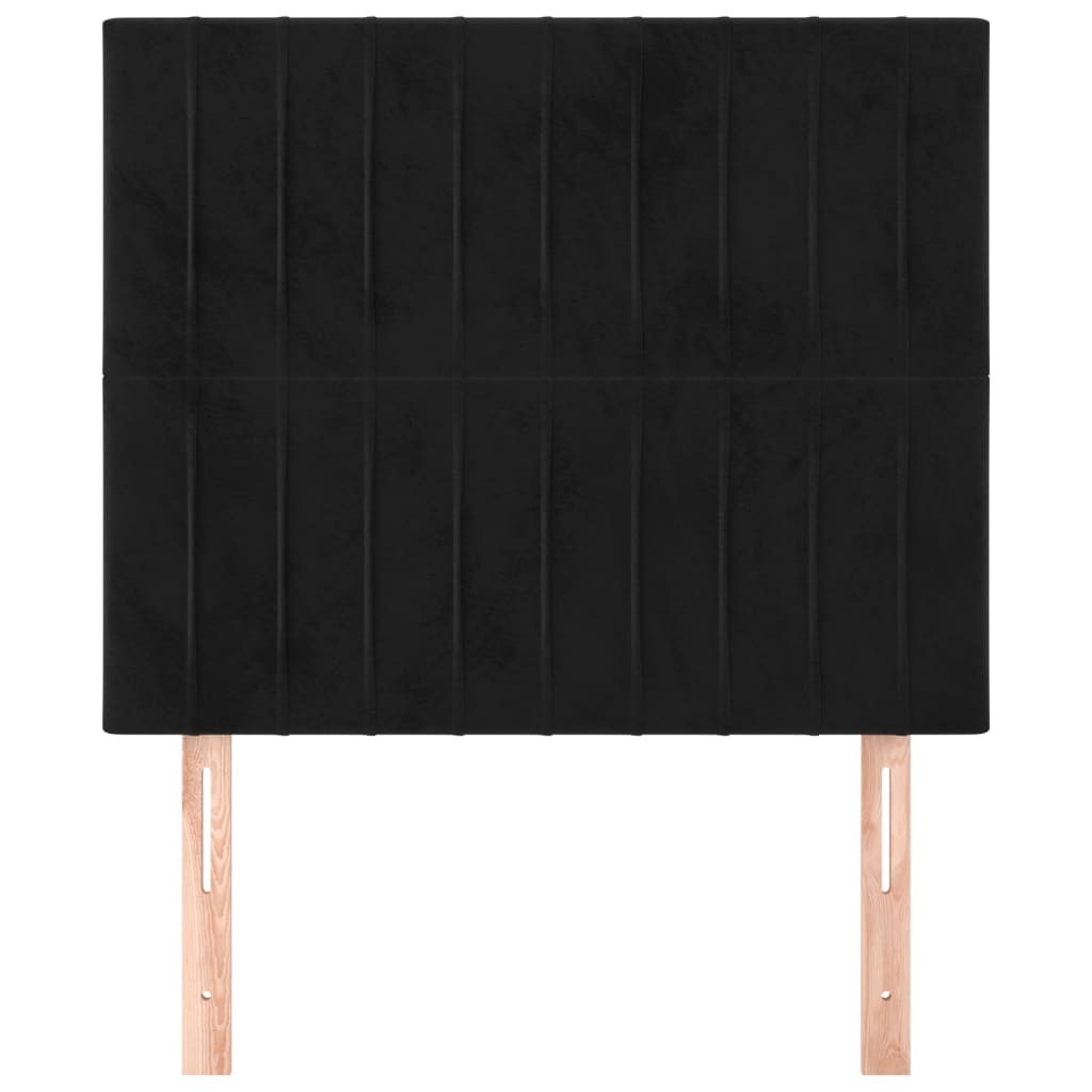 Kopfteil Schwarz 80x5x118/128 cm Samt