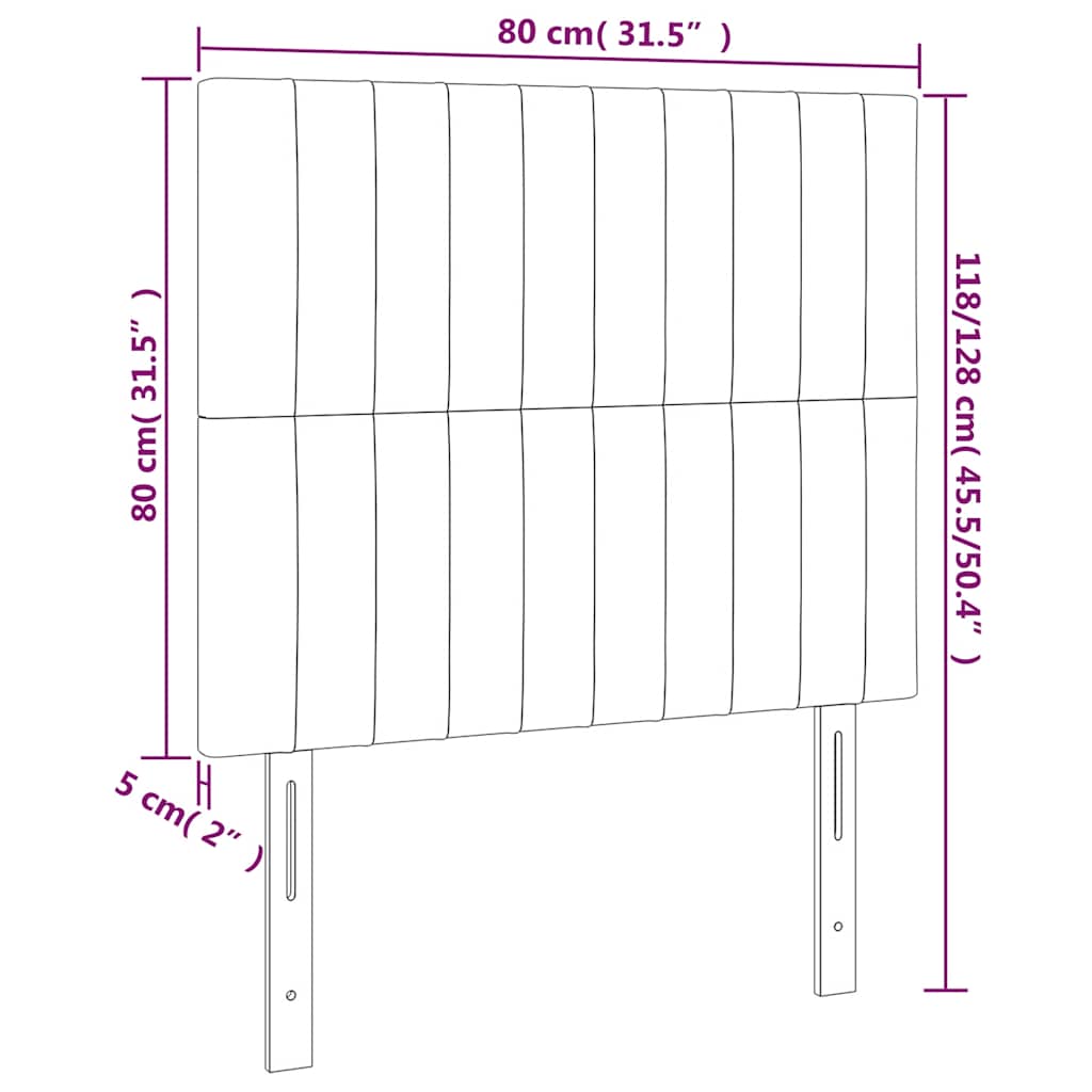 Kopfteil Dunkelblau 80x5x118/128 cm Samt