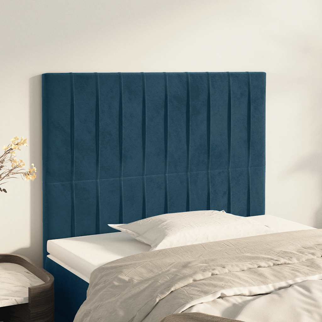 Kopfteil Dunkelblau 80x5x118/128 cm Samt