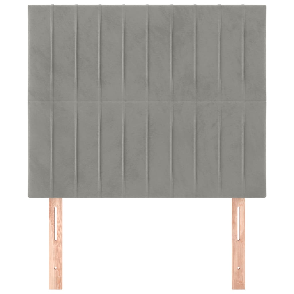 Kopfteil Hellgrau 90x5x118/128 cm Samt
