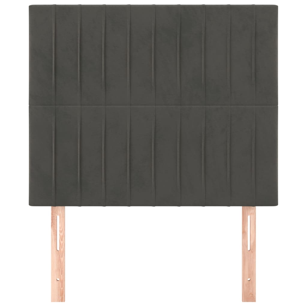 Kopfteil Dunkelgrau 90 x 5 x 118/128 cm Samt