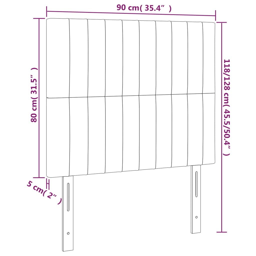 Kopfteil Rosa 90x5x118/128 cm Samt