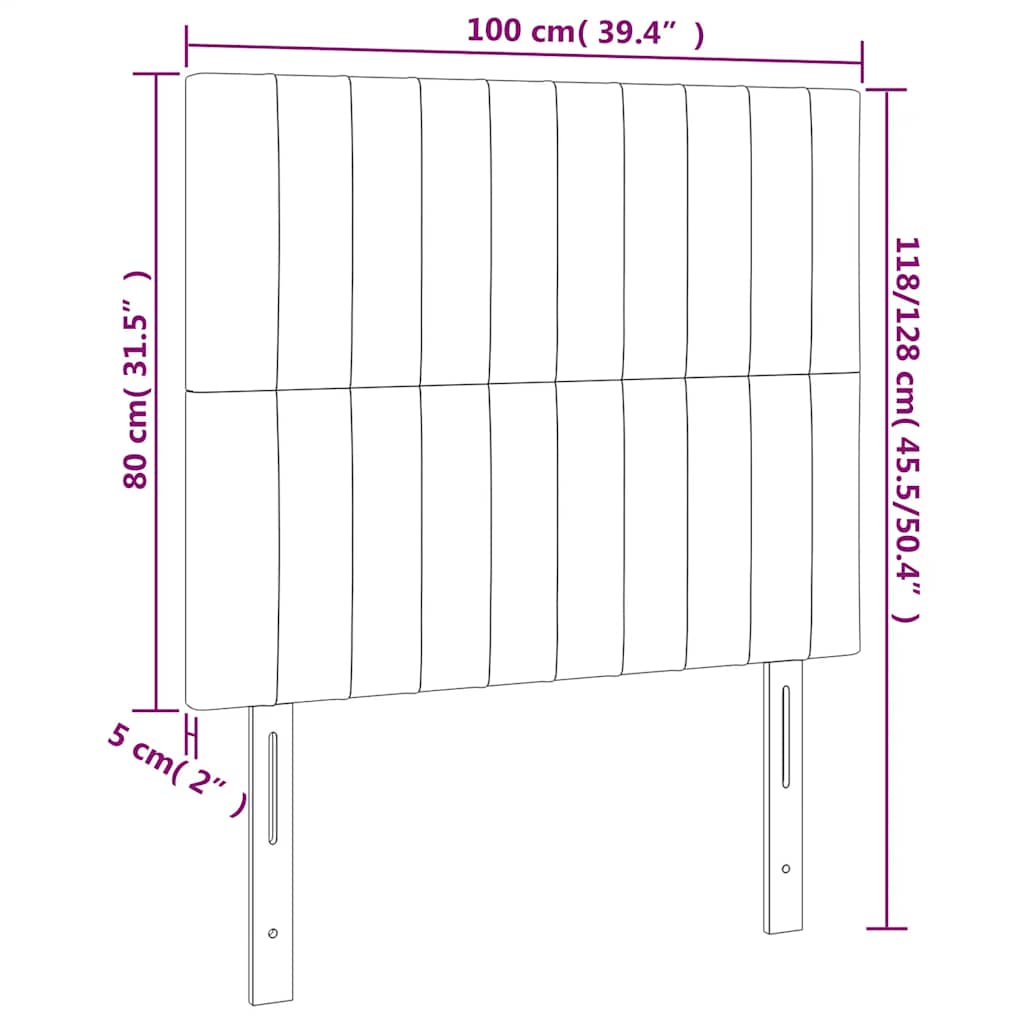 Kopfteil Dunkelblau 100x5x118/128 cm Samt