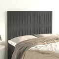 Kopfteil Dunkelgrau 144 x 5 x 118/128 cm Samt