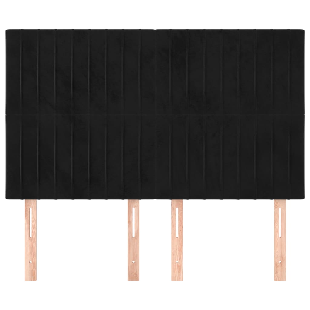 Kopfteil Schwarz 144x5x118/128 cm Samt