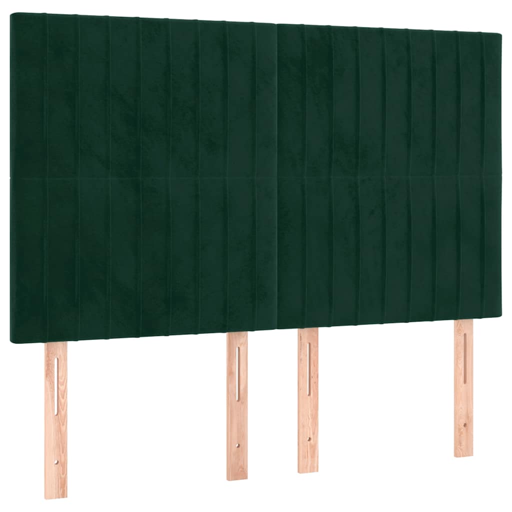 Kopfteil Dunkelgrün 144x5x118/128 cm Samt