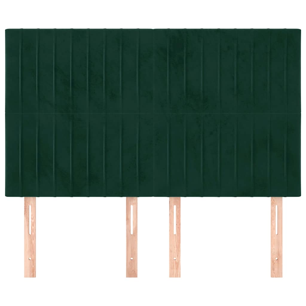 Kopfteil Dunkelgrün 144x5x118/128 cm Samt