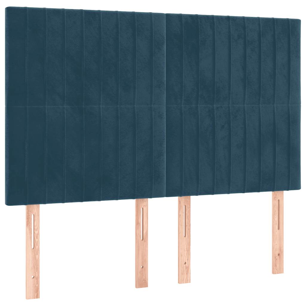 Kopfteil Dunkelblau 144x5x118/128 cm Samt